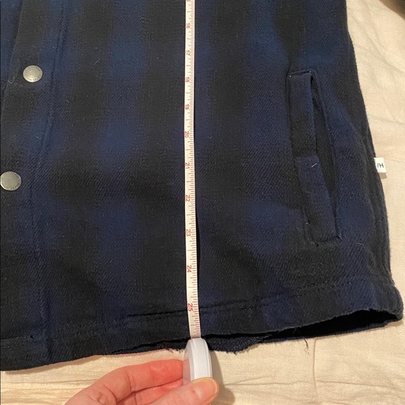 NWT Selected Homme ASOS Plaid Snap Button Blue Flannel Shirt Jacket. Size Small. - Picture 12 of 12